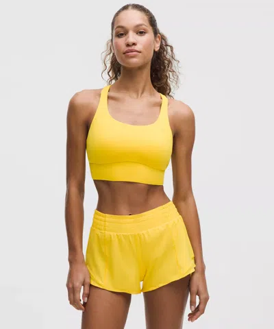 Lululemon Energy Longline Bra Medium Support, B-d Cups In Yellow