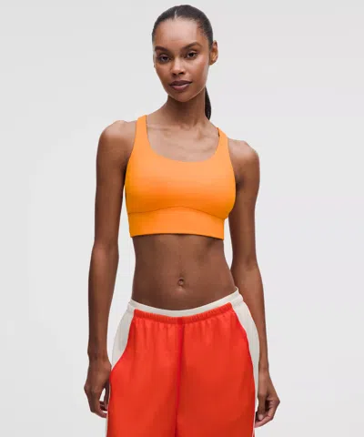 Lululemon Energy Longline Bra Medium Support, B-d Cups In Yellow