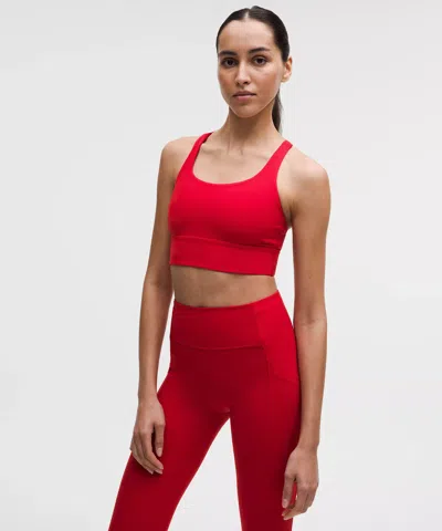 Lululemon Energy Longline Bra In Red