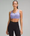 Lululemon Enlite Front-zip Bra In Purple