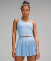 Lululemon Everlux Asymmetrical Tennis Tank Top In Blue