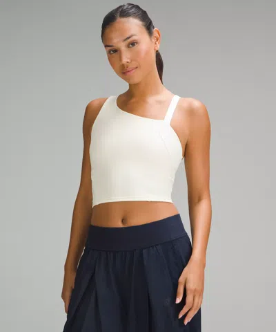 Lululemon Everlux Asymmetrical Tennis Tank Top Medium Support, B/c Cup In White