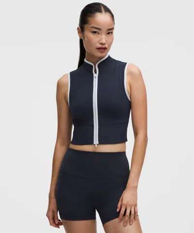 Lululemon Everlux™ Colourblock Zip-front Tank Top In Blue