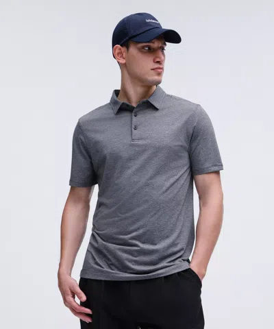 Lululemon Evolution Short-sleeve Polo Shirt In Heathered Black