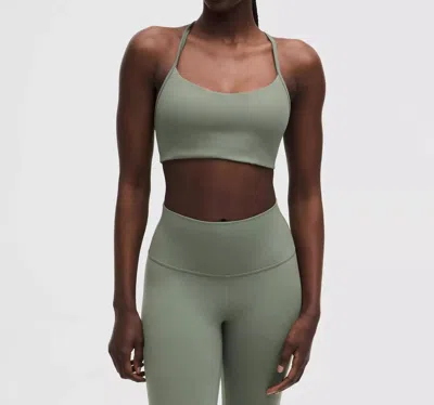 Lululemon Evolve A/b Cup Light Support Flow Y Bra In Willow Leaf In Green