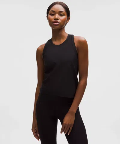 Lululemon Fast And Free Airflow Cropped Running Tank Top In Black