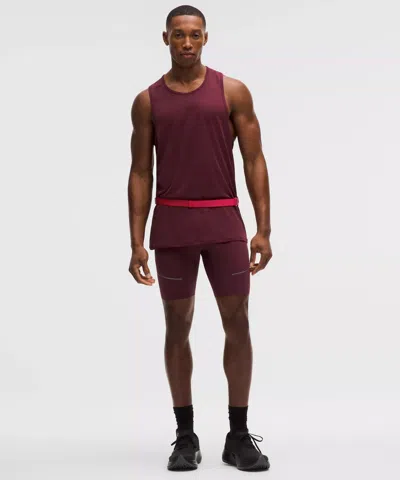 Lululemon Fast And Free Half Tight 8" In Burgundy