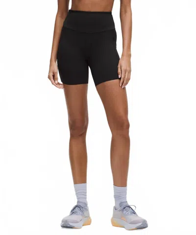 Lululemon Fast And Free High-rise 6" Short In Black In Multi