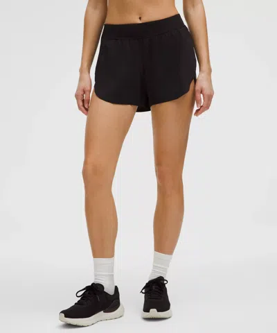 Lululemon Fast And Free High-rise Classic-fit Split Short 3" In Black