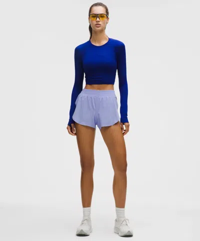 Lululemon Fast And Free High-rise Classic-fit Split Short 3" In Blue