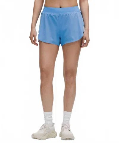 Lululemon Fast And Free High-rise Classic-fit Split Short In Pool Party In Blue
