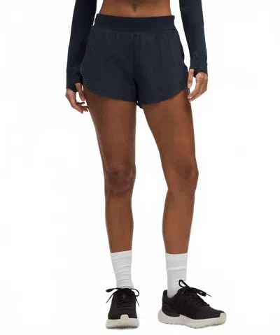 Lululemon Fast And Free High Rise Classic Fit Split Short In True Navy In Blue