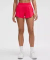 Lululemon Fast And Free High-rise Classic-fit Split Short 3" In Red