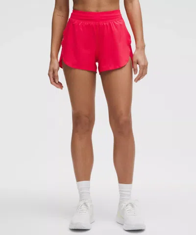 Lululemon Fast And Free High-rise Classic-fit Split Short 3" In Red
