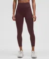 Lululemon Fast And Free High-rise Tight 25" 5 Pocket In Burgundy