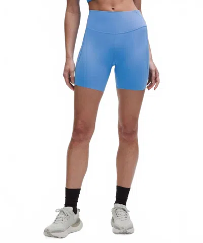 Lululemon Fast And Free High Rise Short In Pool Party In Blue