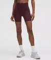 Lululemon Fast And Free High-rise Short 6" 5 Pocket In Burgundy