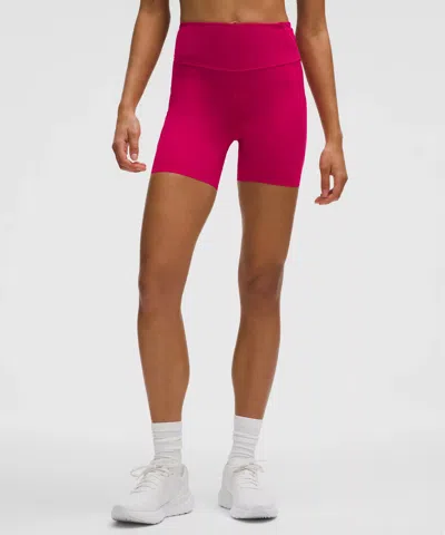 Lululemon Fast And Free High-rise Short 6" 5 Pocket In Pink