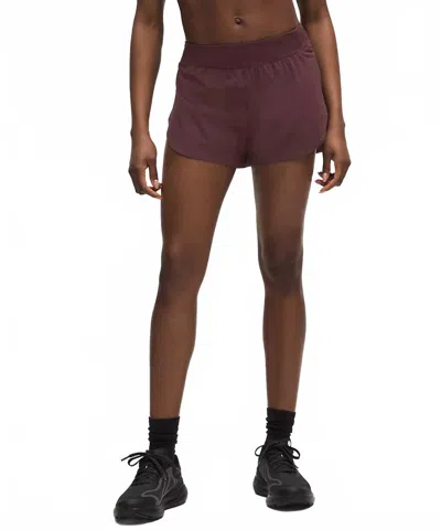 Lululemon Fast And Free High-rise Split Short In Goodnight Plum In Burgundy