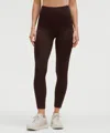 Lululemon Fast And Free High-rise Thermal Leggings 25" Pockets In Brown