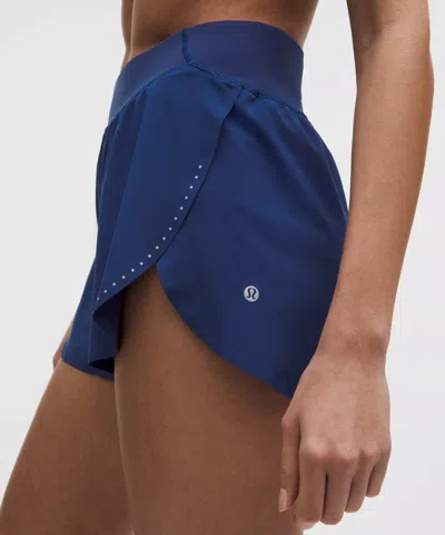 Lululemon Fast And Free High-rise Classic-fit Split Short 3" In Blue