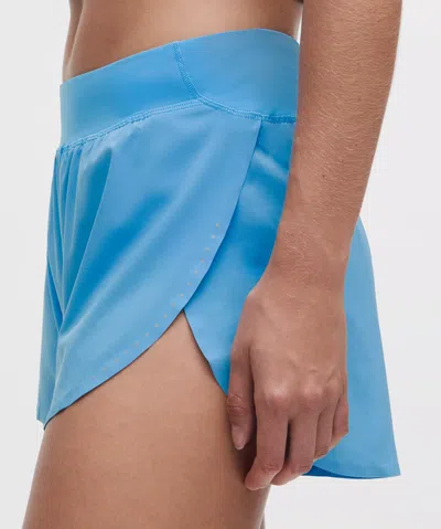 Lululemon Fast And Free High-rise Classic-fit Split Short 3" In Blue