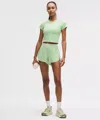 Lululemon Fast And Free High-rise Classic-fit Split Short 3" In Green