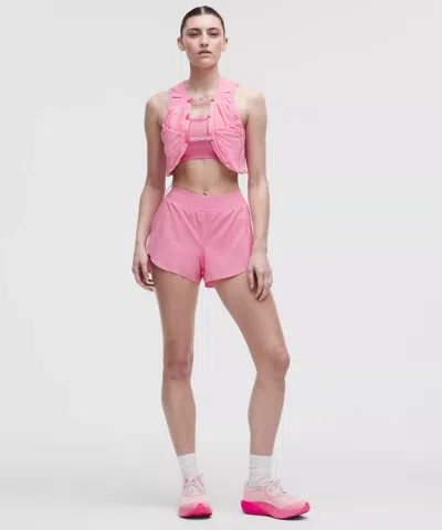Lululemon Fast And Free High-rise Classic-fit Split Short 3" In Pink