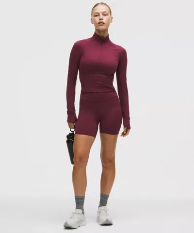 Lululemon Fast And Free High-rise Short 6" In Burgundy