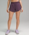 Lululemon Fast And Free Reflective High-rise Classic-fit Shorts 3" In Purple