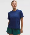 Lululemon Fast And Free Short-sleeve Shirt In Blue