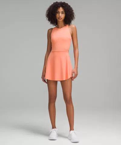 Lululemon Fast And Free Zip-front Dress In Orange