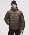 Lululemon Featherweight 900-down-fill Quilted Hooded Jacket In Green