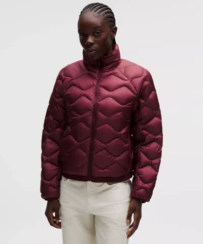 Lululemon Featherweight 900-down-fill Quilted Jacket In Burgundy