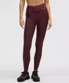 Lululemon Fleece High-rise Running Leggings 28" In Brown