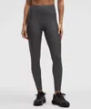Lululemon Fleece High-rise Running Leggings 28" In Gray