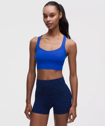 Lululemon Flexyflex Strappy Longline Yoga Bra In Blue