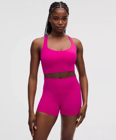Lululemon Flexyflex Strappy Longline Yoga Bra In Gold