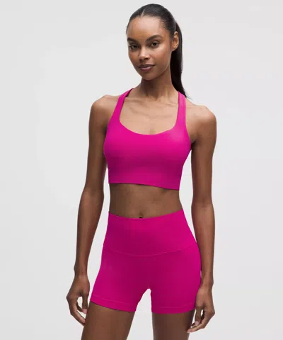 Lululemon Flexyflex Strappy Longline Yoga Bra In Pink