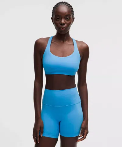 Lululemon Flexyflex Strappy Yoga Bra In Blue