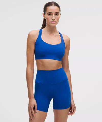 Lululemon Flexyflex Strappy Yoga Bra In Blue