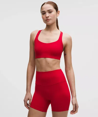 Lululemon Flexyflex Strappy Yoga Bra In Red