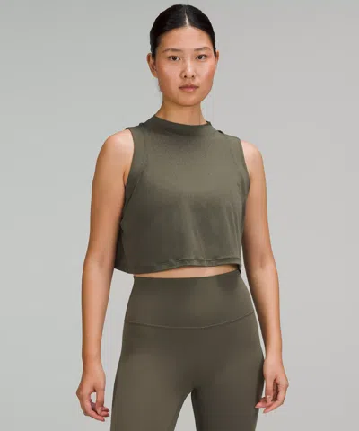 Lululemon Flow Y 2-in-1 Cropped Tank Top In Green