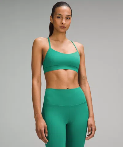 Lululemon Flow Y Bra Nulu Light Support, A-c Cups In Green