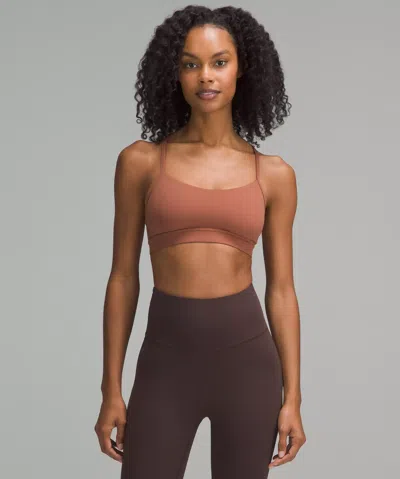 Lululemon Flow Y Bra Nulu Light Support, A-c Cups In Brown