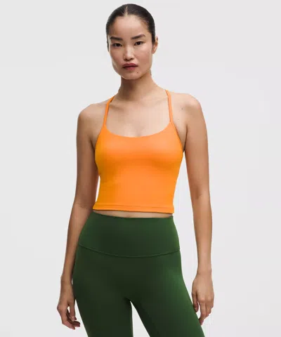 Lululemon Flow Y Cropped Tank Top In Orange