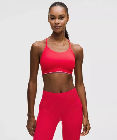 Lululemon Flow Y Mid-support Bra Logo In Red