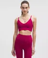 Lululemon Focuser Scoop-neck Bra Nulu In Pink