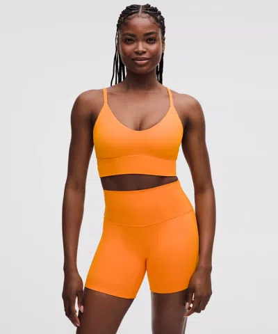 Lululemon Focuser Scoop-neck Bra Nulu In Orange
