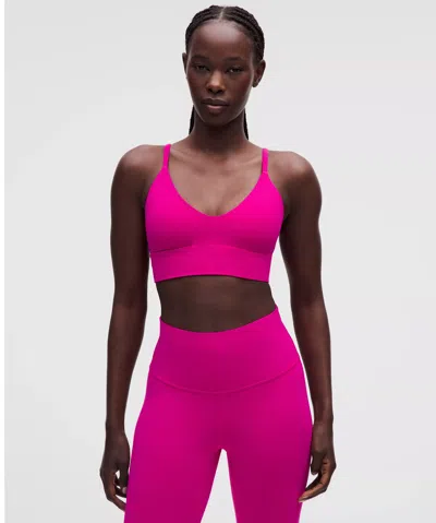 Lululemon Focuser Scoop-neck Bra Nulu In Pink